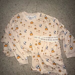 American Eagle Snoopy Pumpkin Pajama Set